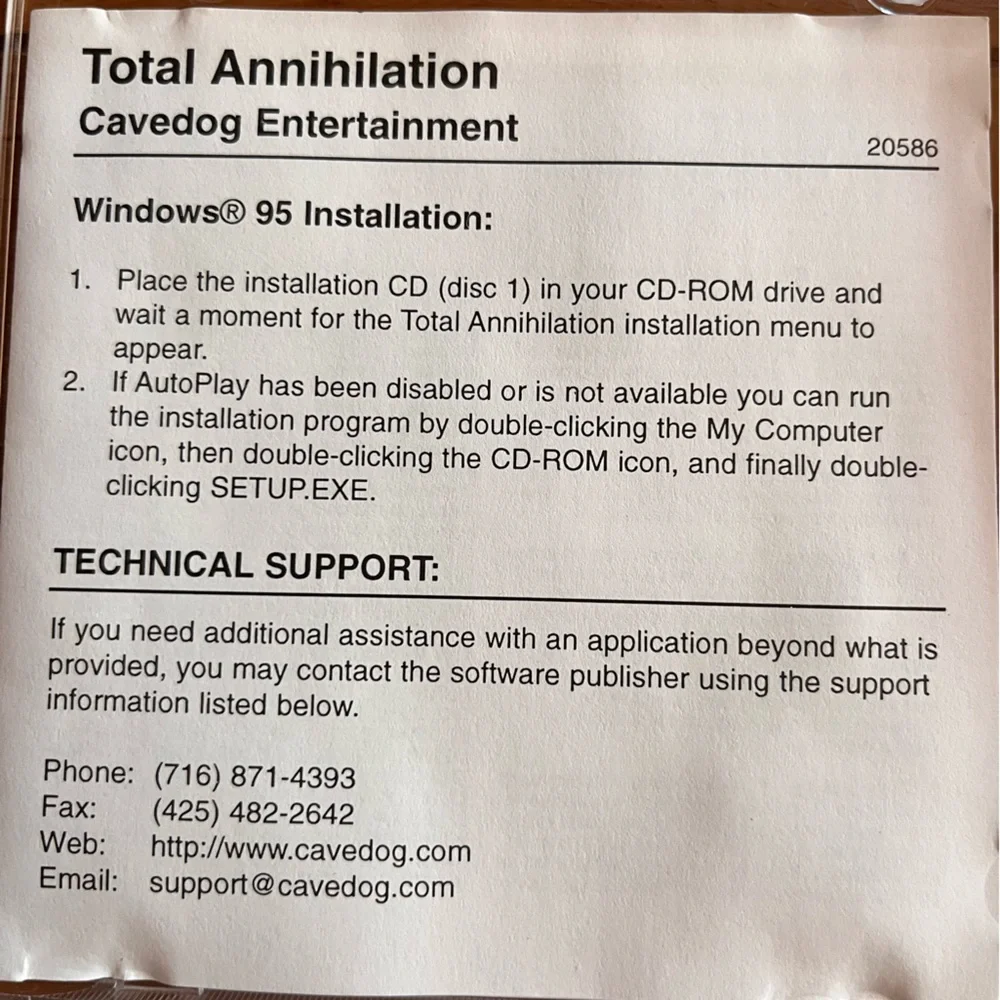 🌺3/$12 Total Annihilation PC Game CD